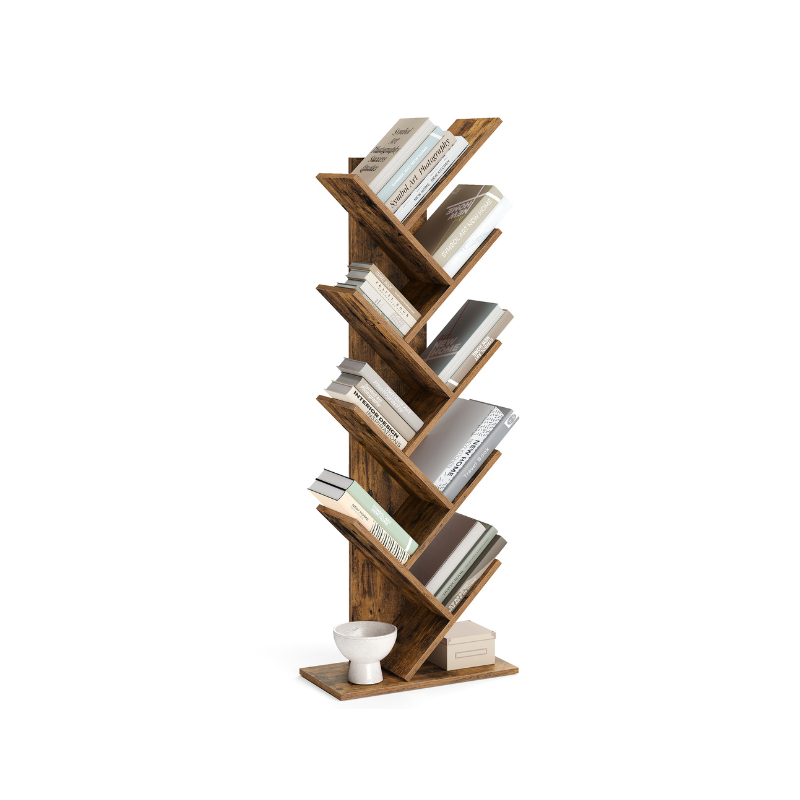 Tree Bookshelf | 9-Tier Space-Saving Corner Bookcase