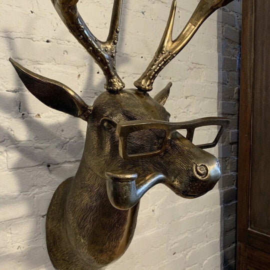 Novelty Animal Head Wall Decor | Deer With Glasses Sculpture