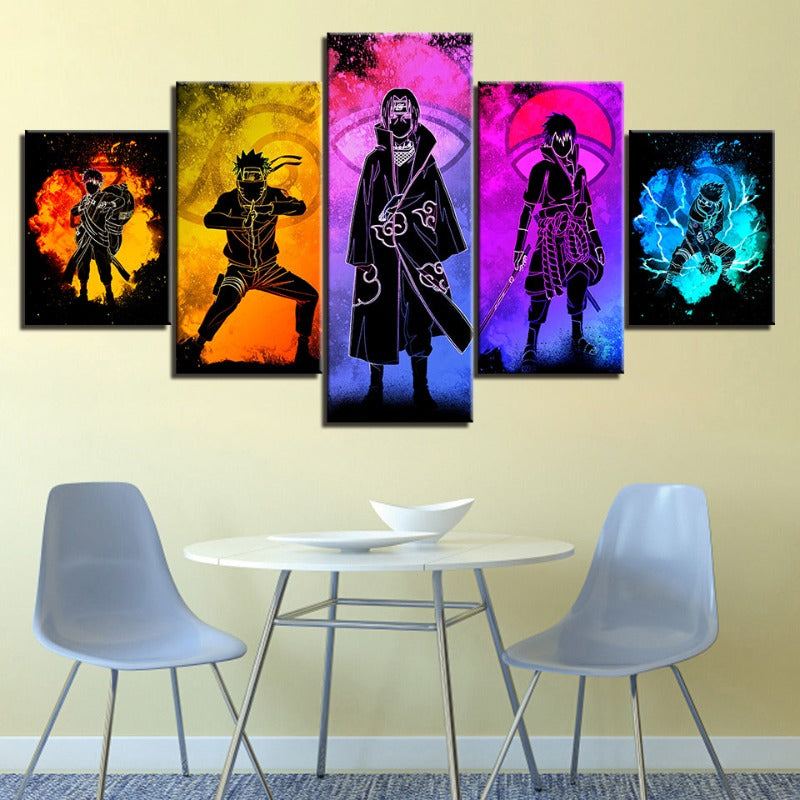 5-Piece Anime Canvas Wall Art | Multi-Panel Bedroom Decor