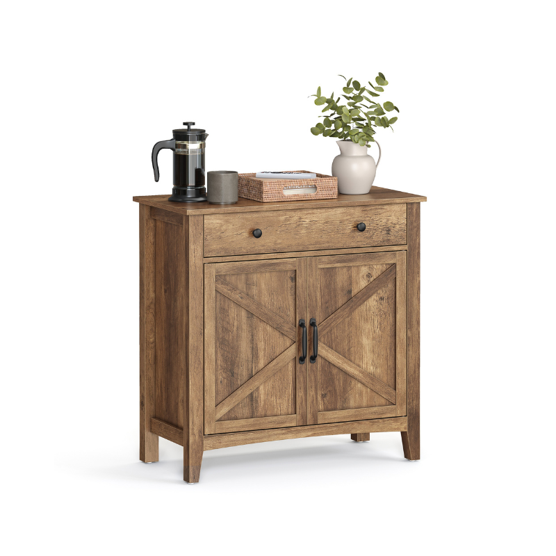 Farmhouse Buffet Cabinet | Storage Cabinet With Barn Doors