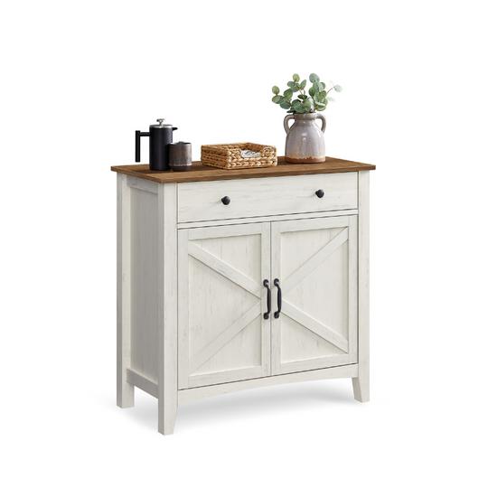 Farmhouse Buffet Cabinet | Storage Cabinet With Barn Doors