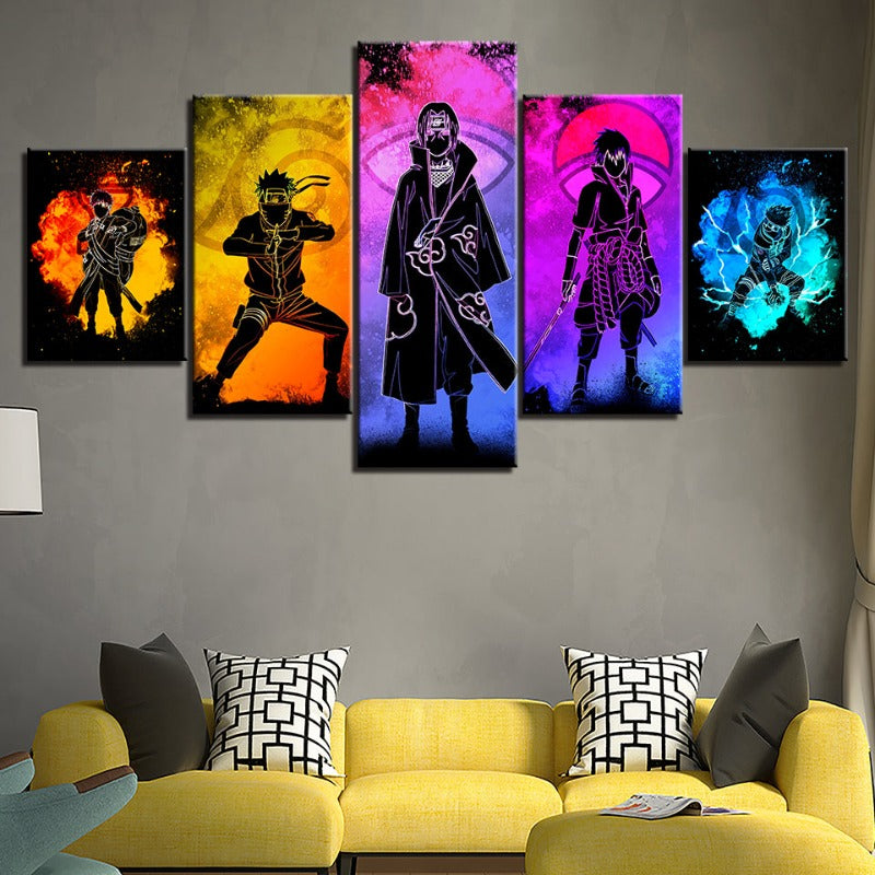 5-Piece Anime Canvas Wall Art | Multi-Panel Bedroom Decor
