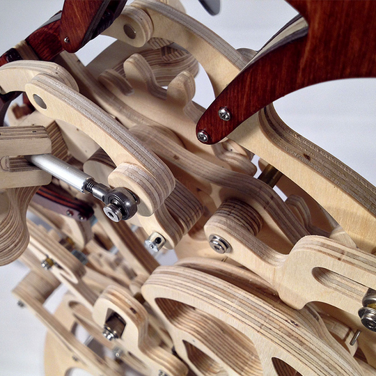 Wooden Kinetic Hummingbird Sculpture | Moving Gear Wing Mechanism
