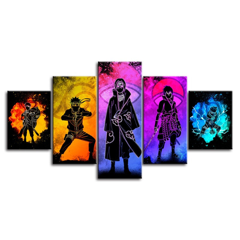5-Piece Anime Canvas Wall Art | Multi-Panel Bedroom Decor
