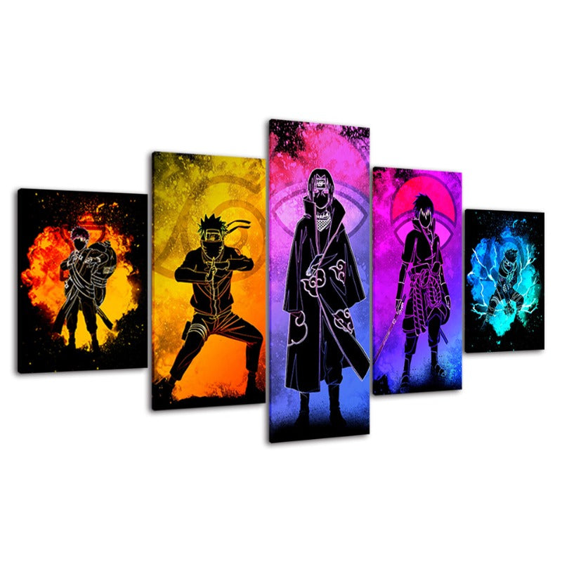 5-Piece Anime Canvas Wall Art | Multi-Panel Bedroom Decor