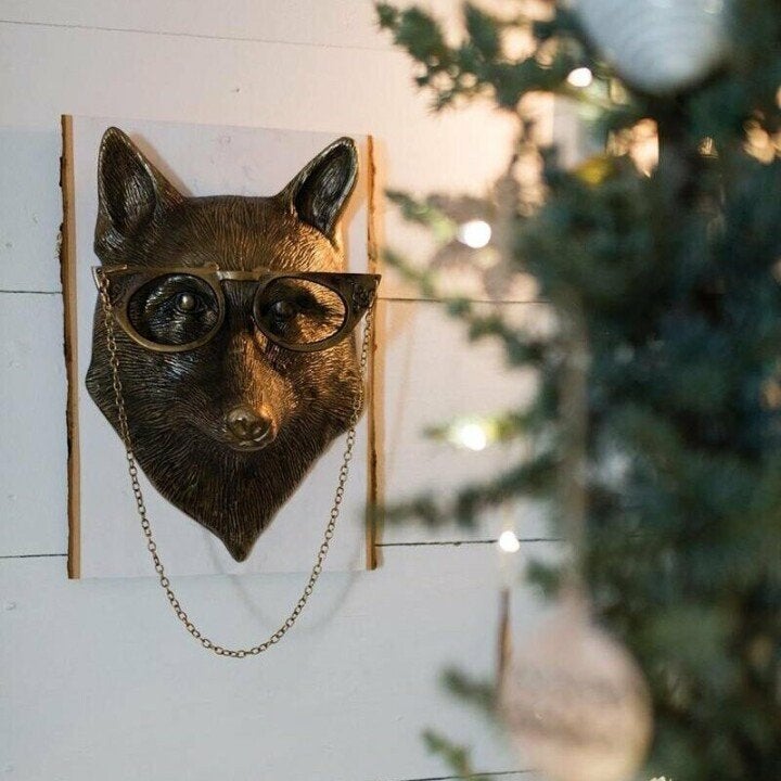 Novelty Animal Head Wall Decor | Deer With Glasses Sculpture