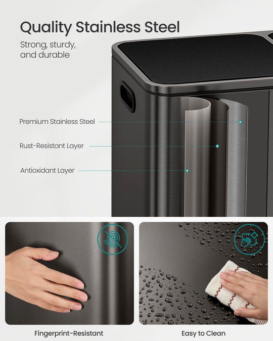 Double Kitchen Trash Can | Dual Pedal Bin For Waste Sorting