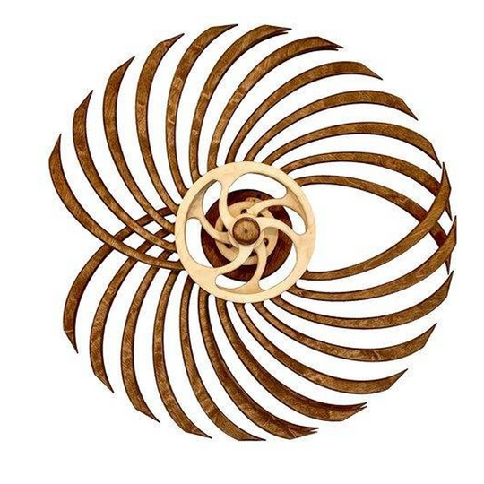 Kinetic Wall Sculpture | Wind-Up Wood Art Decor