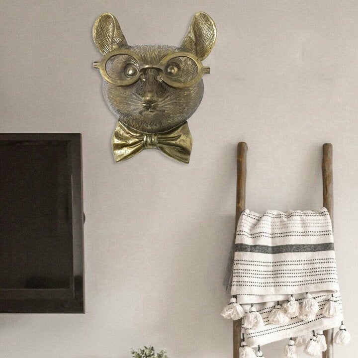 Novelty Animal Head Wall Decor | Deer With Glasses Sculpture