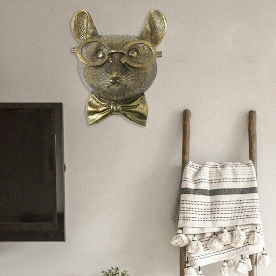 Novelty Animal Head Wall Decor | Deer With Glasses Sculpture