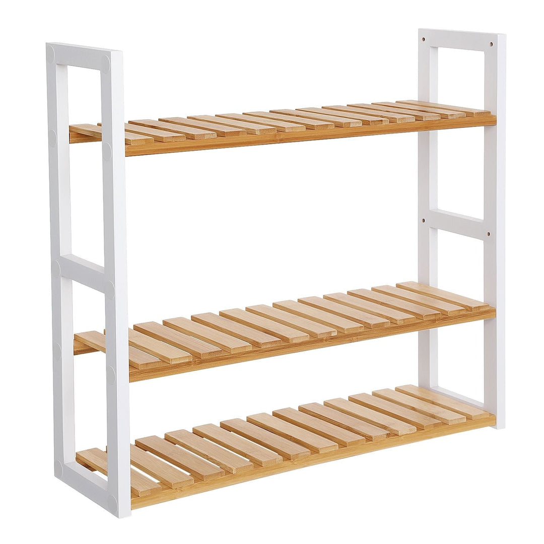 Bamboo Bathroom Shelf | 3-Tier Wall Mount or Freestanding Rack