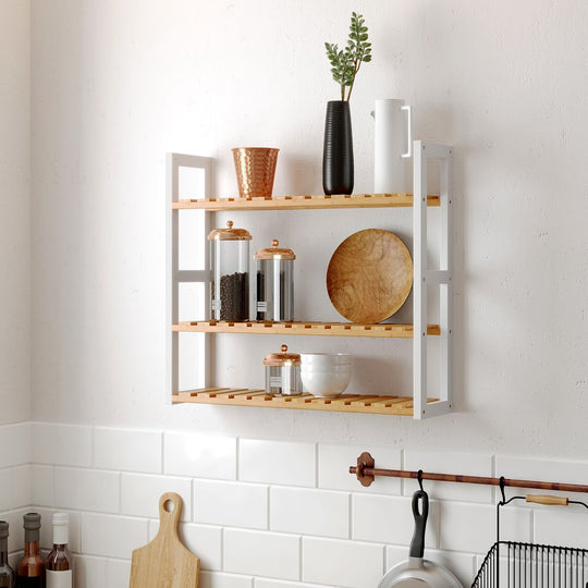 Bamboo Bathroom Shelf | 3-Tier Wall Mount or Freestanding Rack