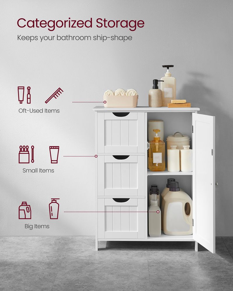 Slim Bathroom Cabinet | Storage With Adjustable Shelf