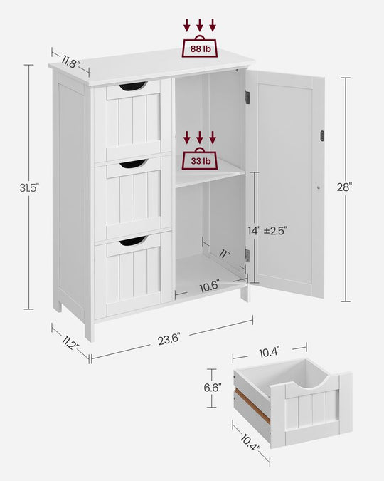 Slim Bathroom Cabinet | Storage With Adjustable Shelf