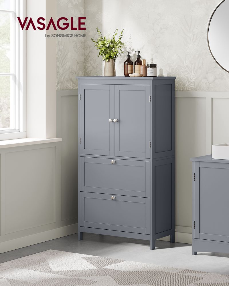 Bathroom Floor Cabinet | Two-Drawer Storage with Doors