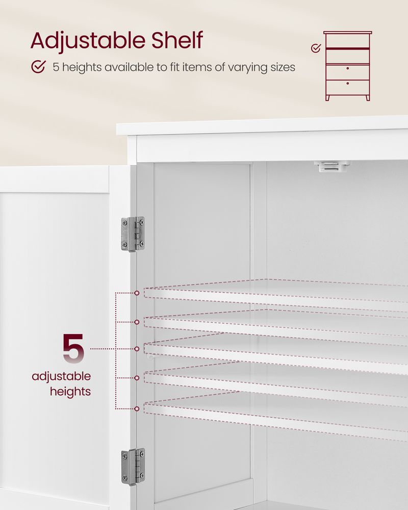Bathroom Floor Cabinet | Two-Drawer Storage with Doors
