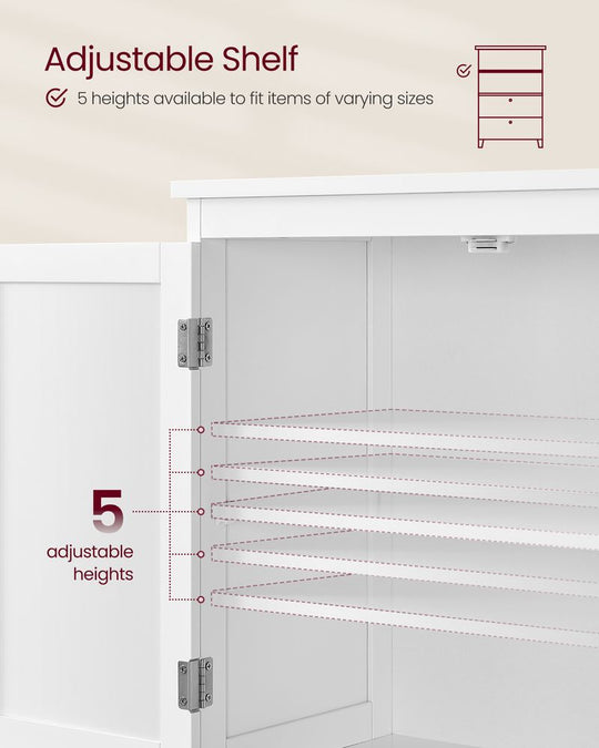 Bathroom Floor Cabinet | Two-Drawer Storage with Doors