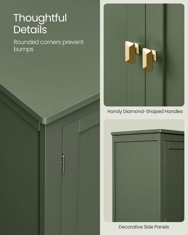 Freestanding Bathroom Storage Cabinet | Four Doors With Adjustable Shelves