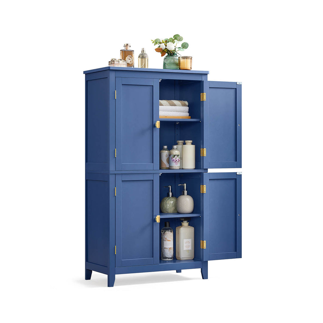 Freestanding Bathroom Storage Cabinet | Four Doors With Adjustable Shelves