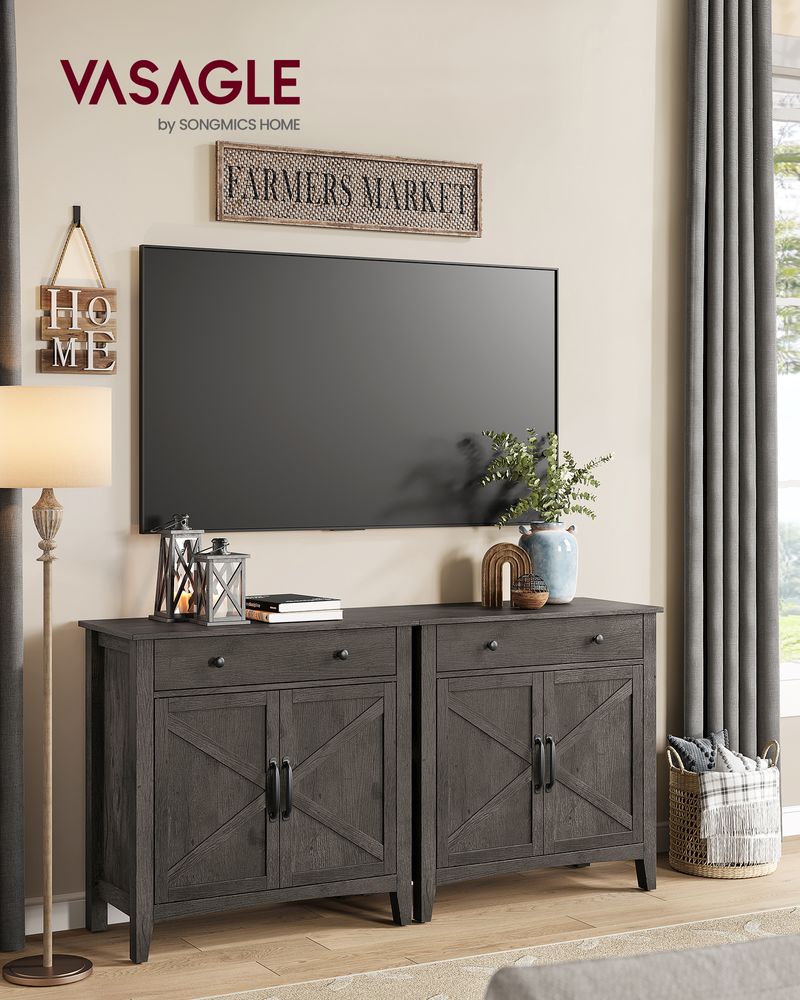 Farmhouse Buffet Cabinet | Storage Cabinet With Barn Doors