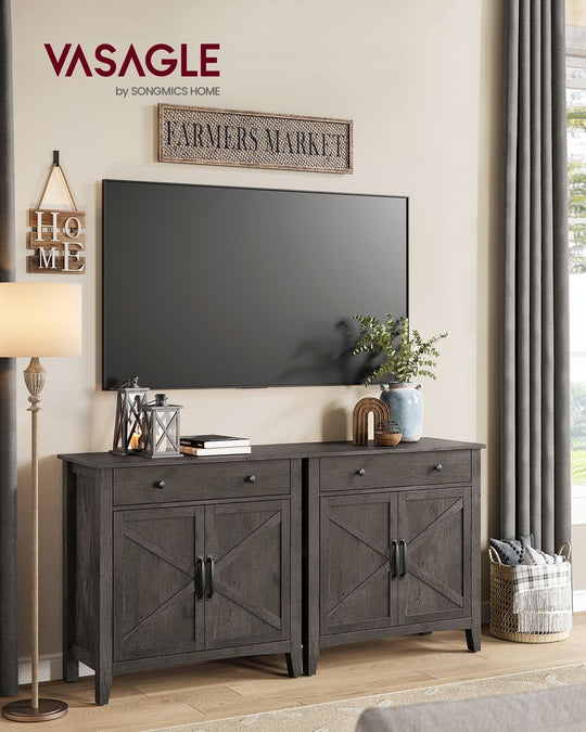 Farmhouse Buffet Cabinet | Storage Cabinet With Barn Doors