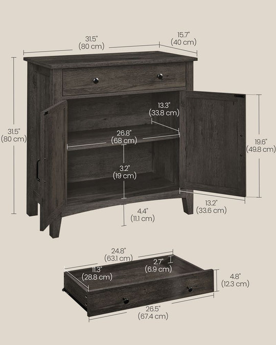 Farmhouse Buffet Cabinet | Storage Cabinet With Barn Doors