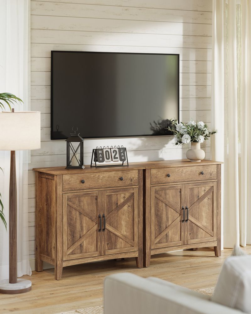 Farmhouse Buffet Cabinet | Storage Cabinet With Barn Doors