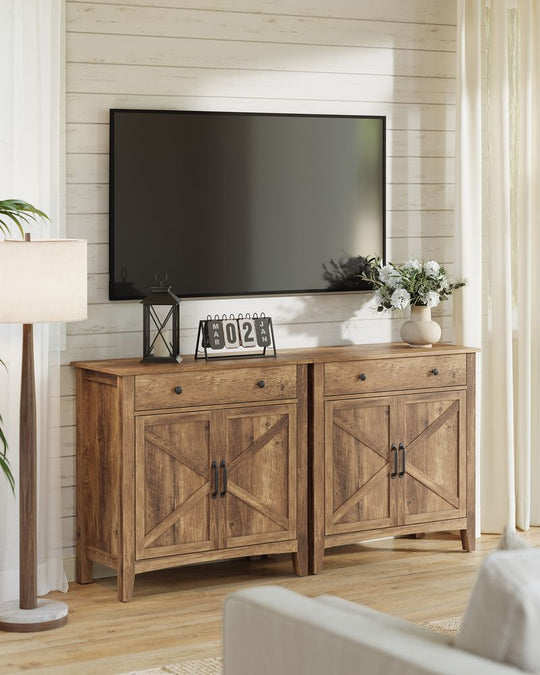 Farmhouse Buffet Cabinet | Storage Cabinet With Barn Doors