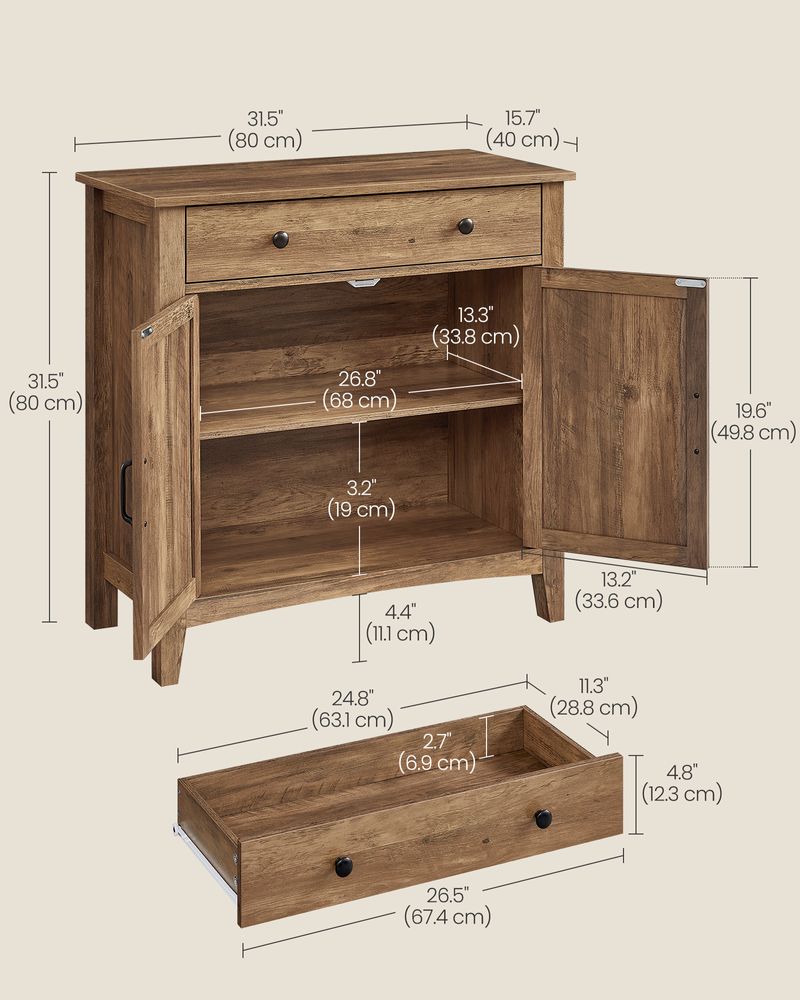 Farmhouse Buffet Cabinet | Storage Cabinet With Barn Doors