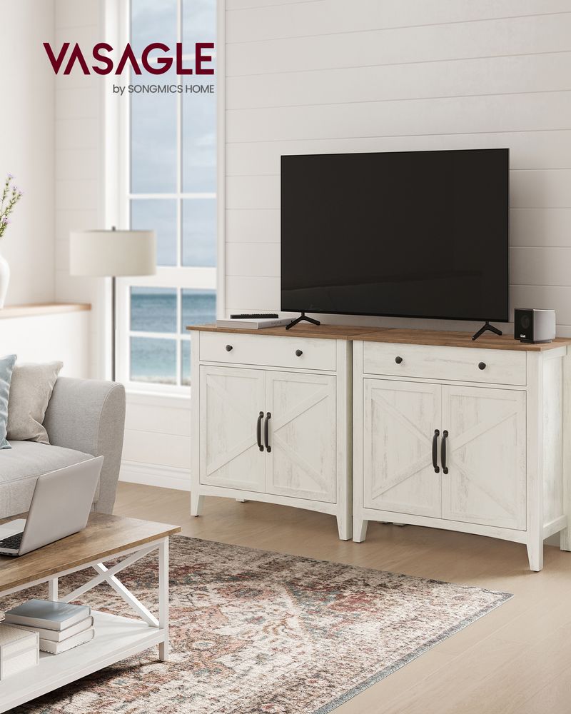 Farmhouse Buffet Cabinet | Storage Cabinet With Barn Doors