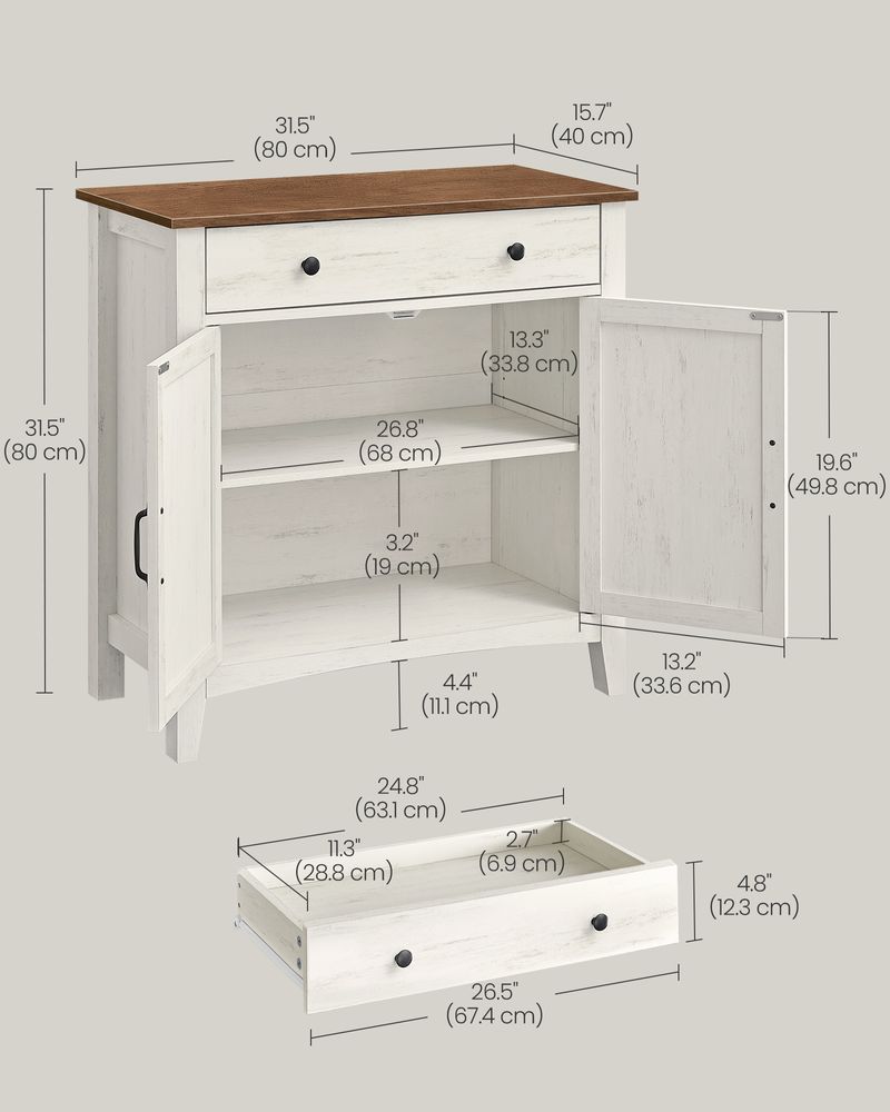Farmhouse Buffet Cabinet | Storage Cabinet With Barn Doors