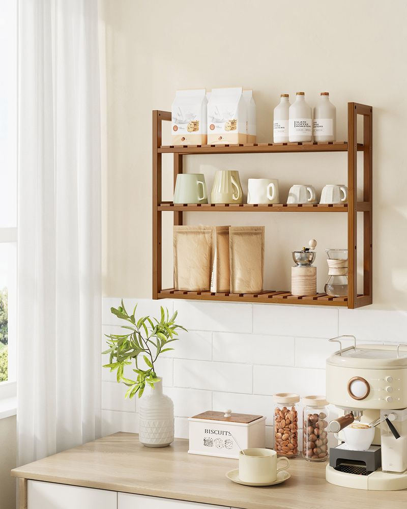 Bamboo Bathroom Shelf | 3-Tier Wall Mount or Freestanding Rack
