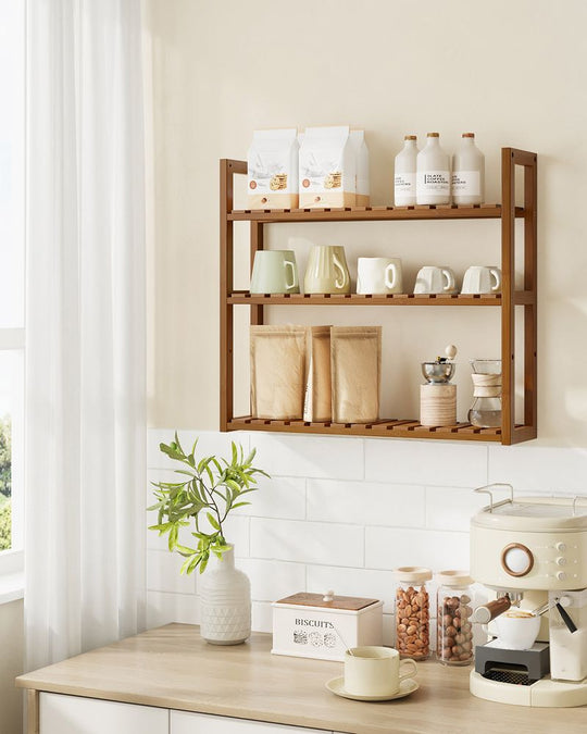 Bamboo Bathroom Shelf | 3-Tier Wall Mount or Freestanding Rack