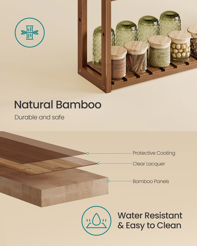 Bamboo Bathroom Shelf | 3-Tier Wall Mount or Freestanding Rack