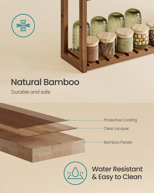 Bamboo Bathroom Shelf | 3-Tier Wall Mount or Freestanding Rack