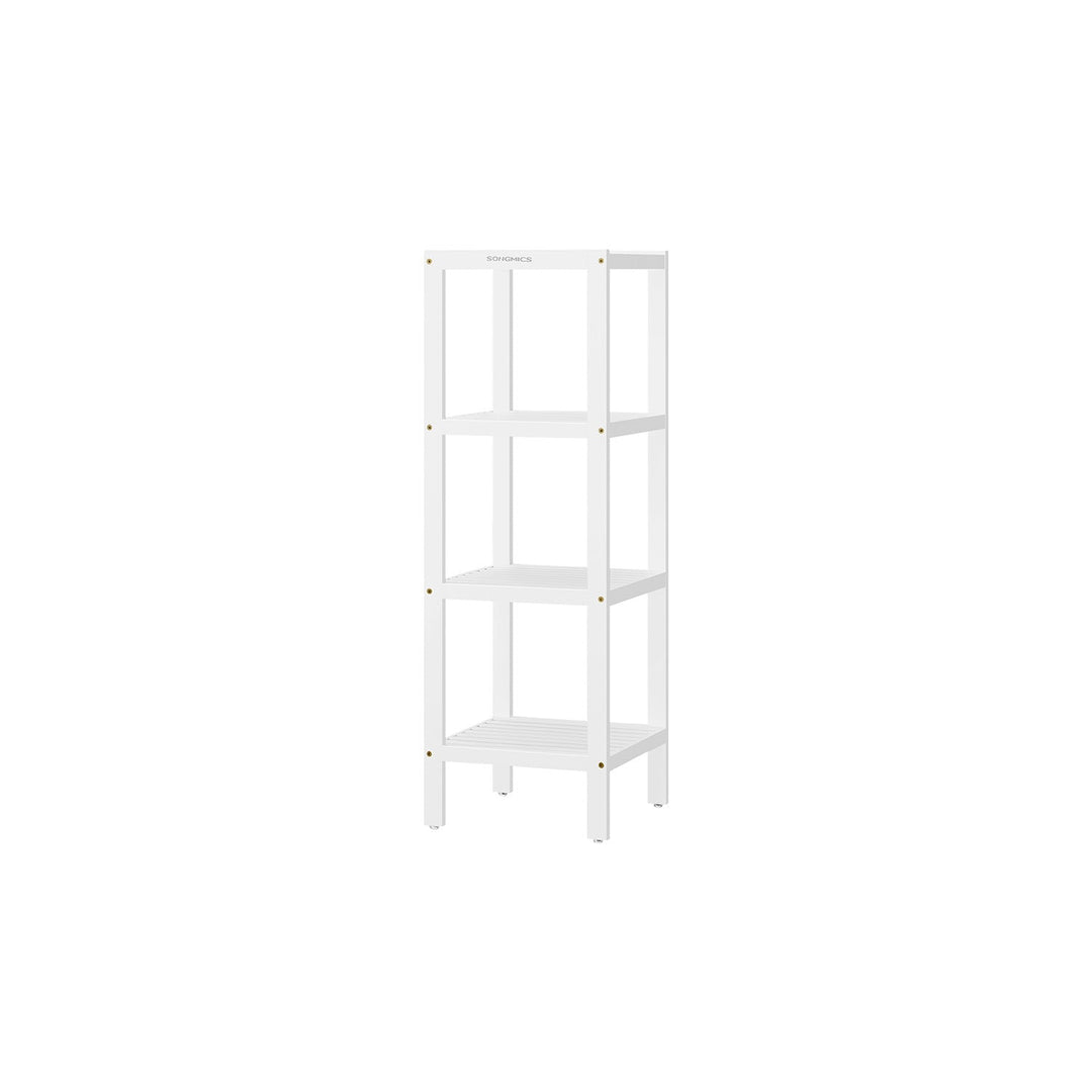 Narrow Bamboo Bathroom Shelf | Four Tier Storage Rack