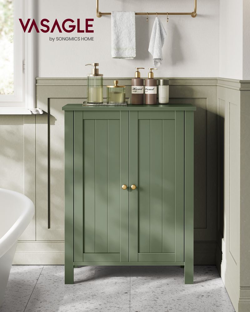 Freestanding Bathroom Cabinet | Two Doors With Adjustable Inner Shelves