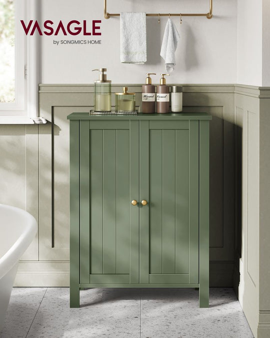 Freestanding Bathroom Cabinet | Two Doors With Adjustable Inner Shelves