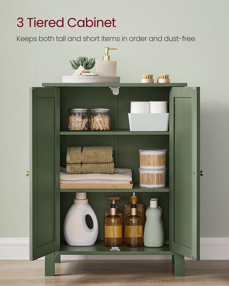 Freestanding Bathroom Cabinet | Two Doors With Adjustable Inner Shelves