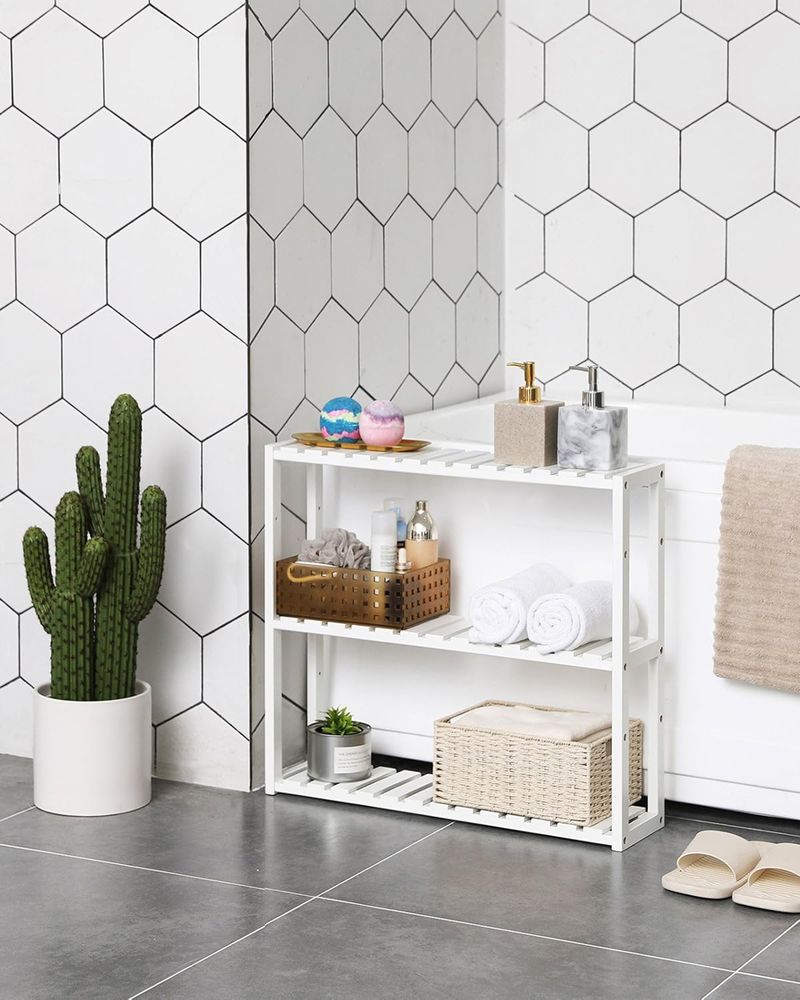 Bamboo Bathroom Shelf | 3-Tier Wall Mount or Freestanding Rack