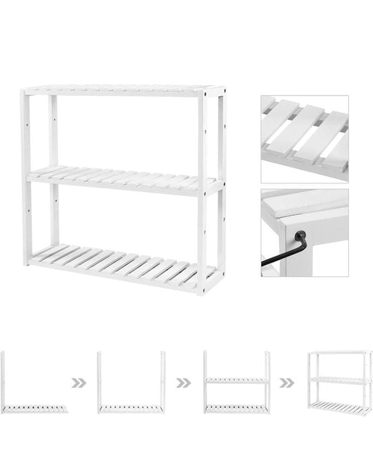 Bamboo Bathroom Shelf | 3-Tier Wall Mount or Freestanding Rack