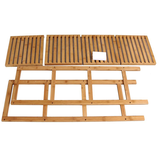 Narrow Bamboo Bathroom Shelf | Four Tier Storage Rack