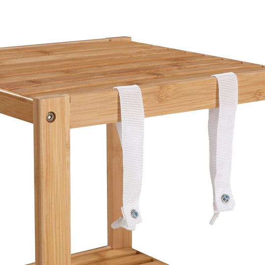 Narrow Bamboo Bathroom Shelf | Four Tier Storage Rack
