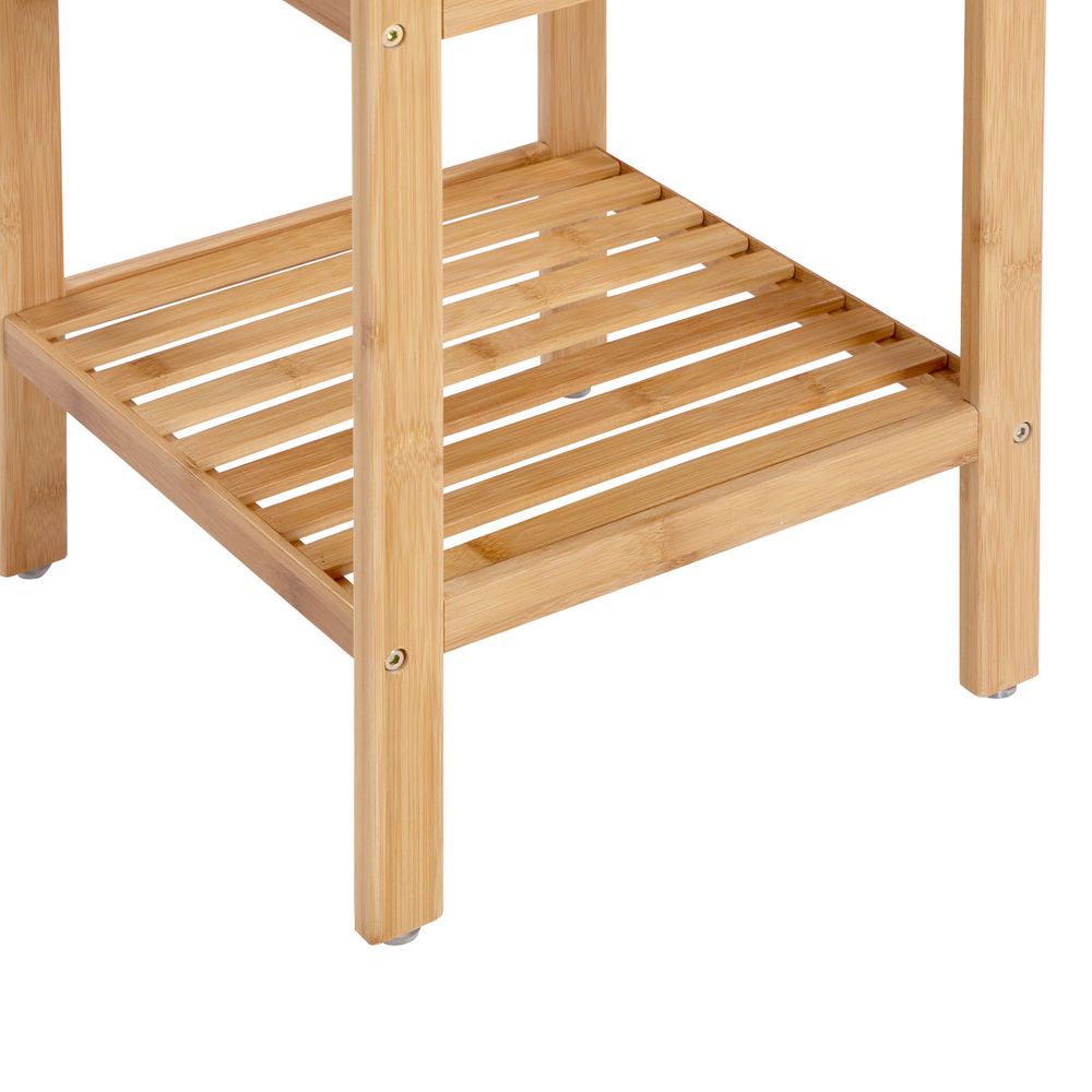 Narrow Bamboo Bathroom Shelf | Four Tier Storage Rack
