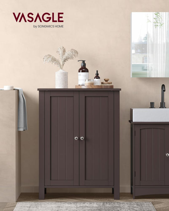 Freestanding Bathroom Cabinet | Two Doors With Adjustable Inner Shelves