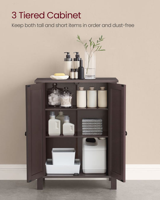 Freestanding Bathroom Cabinet | Two Doors With Adjustable Inner Shelves