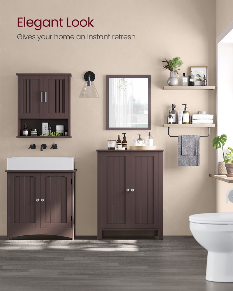 Freestanding Bathroom Cabinet | Two Doors With Adjustable Inner Shelves