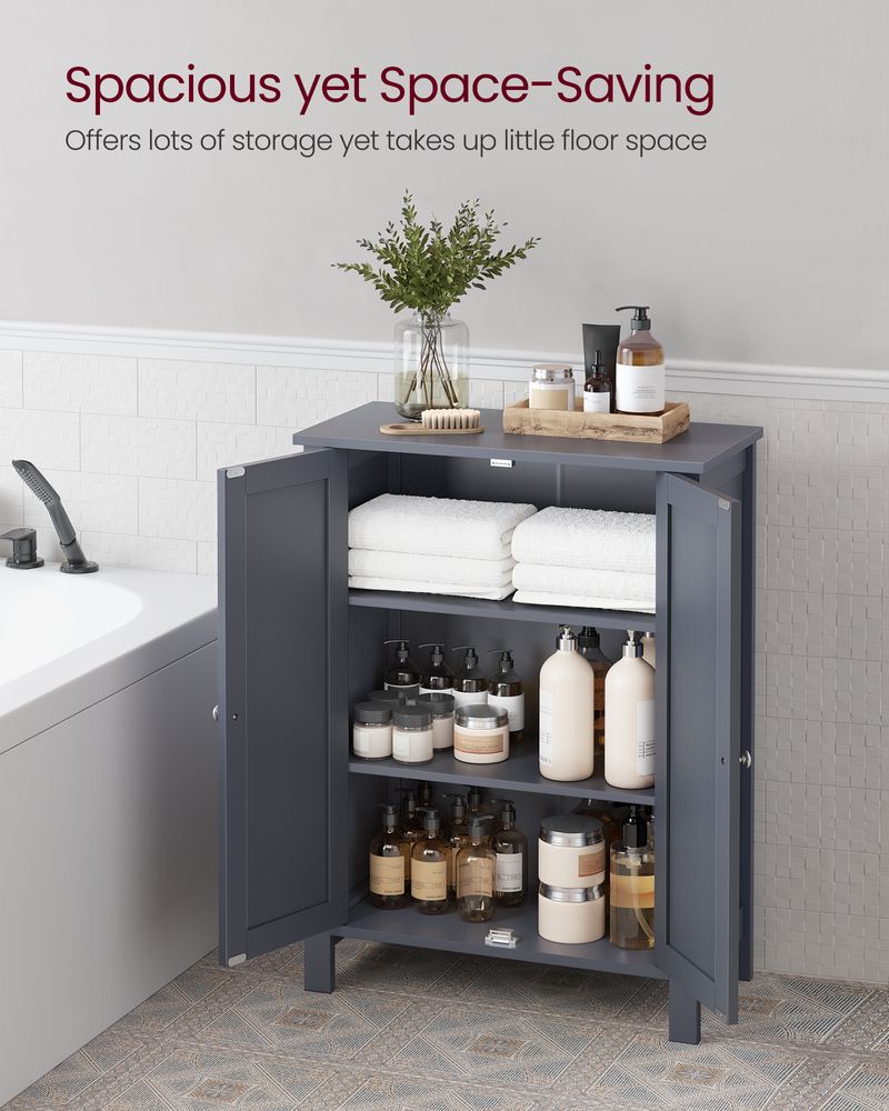 Freestanding Bathroom Cabinet | Two Doors With Adjustable Inner Shelves