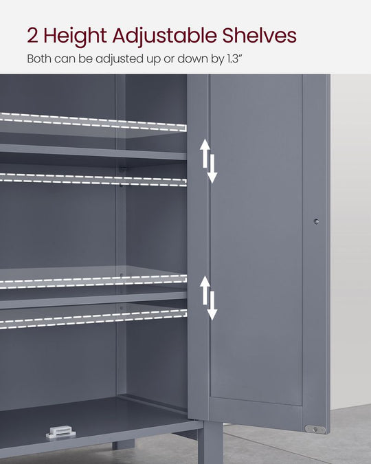 Freestanding Bathroom Cabinet | Two Doors With Adjustable Inner Shelves