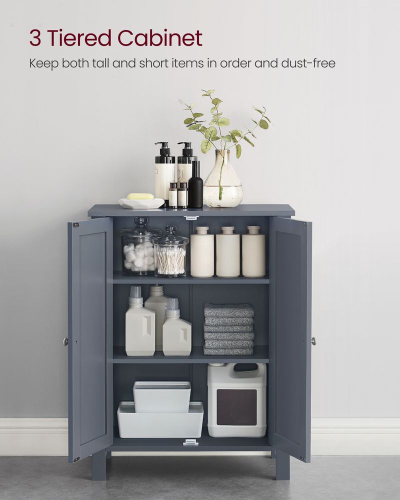 Freestanding Bathroom Cabinet | Two Doors With Adjustable Inner Shelves